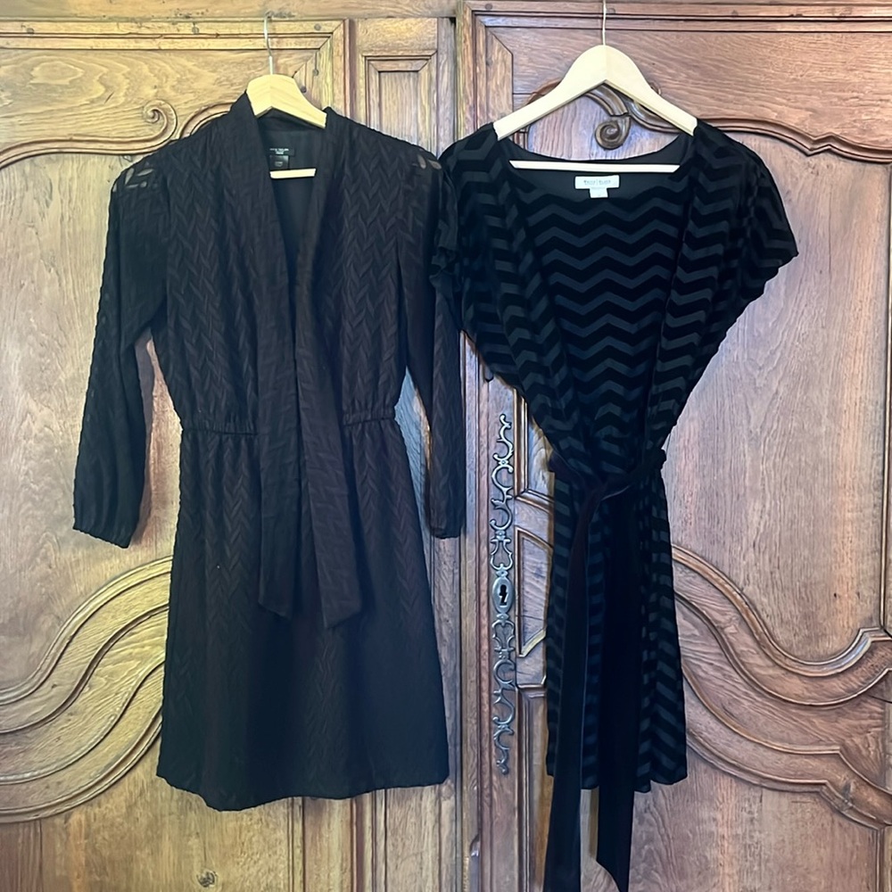 ANN TAYLOR FACTORY & WHITE HOUSE BLACK MARKET BLACK DRESS LOT XXS